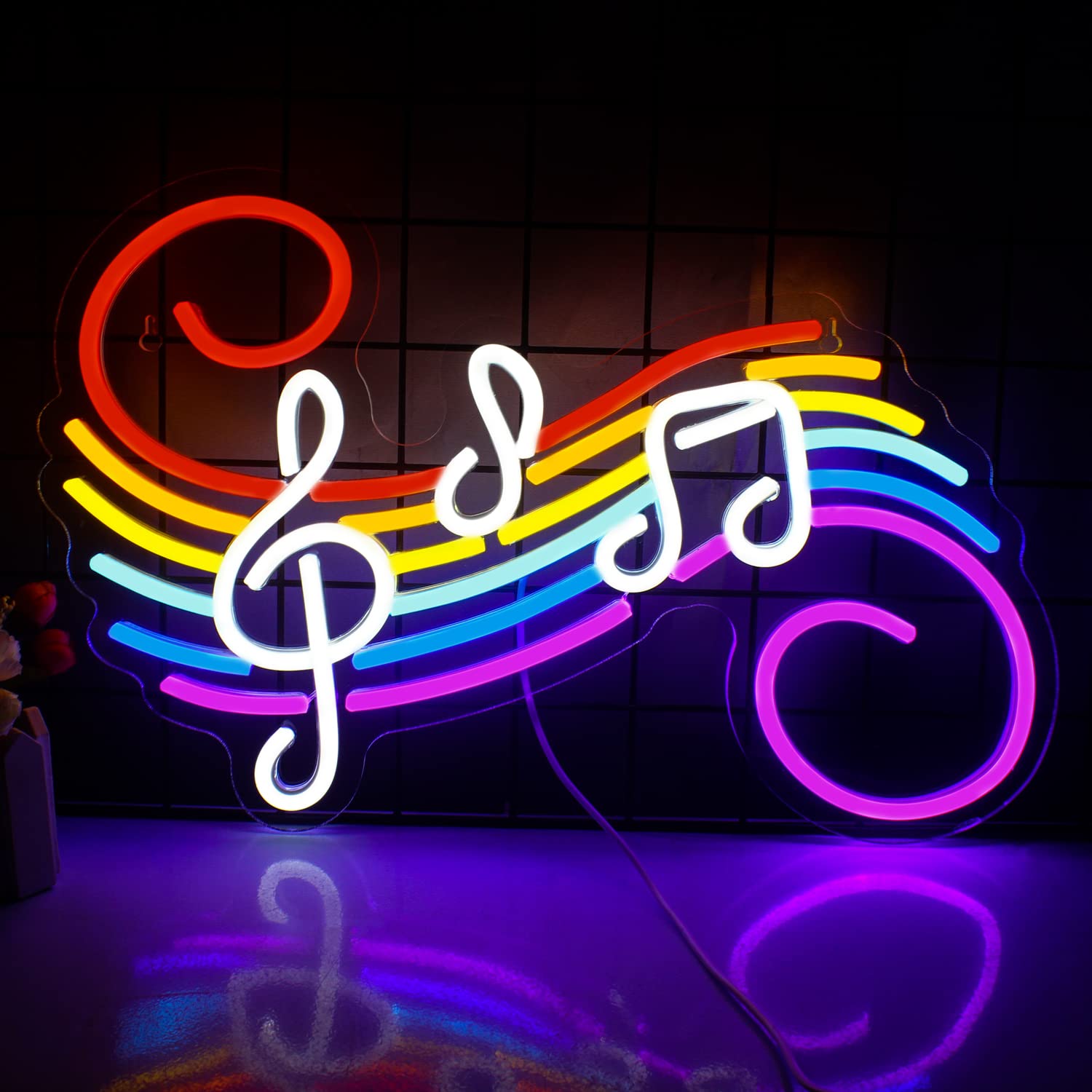 Neon Sign Party - Muzieknoten Neonbord Aanpasbaar Kleurrijk Treble Clef