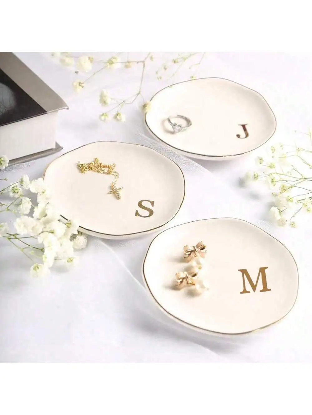 Event Z - Initialen Ring Schotel Sieradenbakje met Gepersonaliseerde