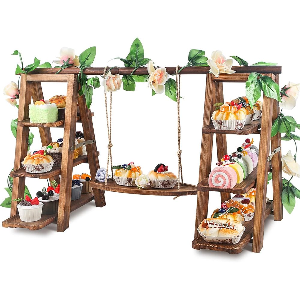 Cupcake Stand Tier - 3-laags cupcake-standaard met schommel, decoratie onderaan,