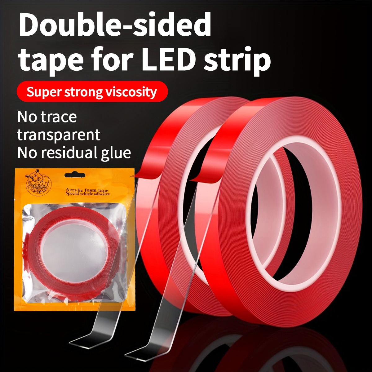 Led Balloon Light - LED-lichtstrip kleefstrip dubbelzijdige nano-acryltape transparant sterke