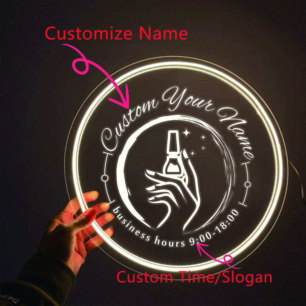 1PC Ronde Vorm Nail Art Thema  - Neon Sign Party recensie en prijs